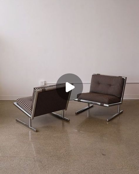 Spears Furnishing on Instagram: "Arthur Umanoff lounge chairs for Directional c. 1970s. These were fully restored by @upp.holstery in Alexander Girard “Toostripe” - the pattern was matched so it runs continuously, including the buttons 

fabric produced by @maharamstudio" Arthur Umanoff, Alexander Girard, Lounge Chairs, Spears, Lounge Chair, 1970s, Alexander, Lounge, Fabric