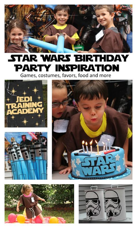 Star Wars Birthday Party Ideas, Party Games Kids, Jedi Training Academy, Star Wars Themed Birthday Party, Lego Star Wars Party, Birthday Party Inspiration, Star Wars Food, Jedi Training, Star Wars Birthday Party