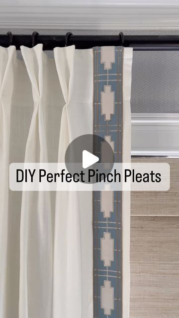 Christina on Instagram: "Customized draperies, coming right up. Yup, this is an ikea hack, but you can use half price drapes on Amazon, or any linen (or linen look) curtains for this tutorial. The ikea ritva panels come with a pleating tape on the back side, and all you need are drapery pleating hooks, need and thread! If you have panels that don’t have a pleating tape attached at the top, they’re also available on Amazon very affordably. You just sew it on, and follow these same steps! Poof! Finally something affordable that looks untouchably custom!" How To Pleat Curtains With Clips, How To Hang Pinch Pleat Curtains With Rings, Ikea Pleated Curtain Hack, Diy Pleated Curtains, Ikea Curtain Hack, Euro Pleat Curtains, Ikea Hooks, Custom Drapery Panels, Half Price Drapes