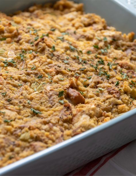 Southern Vegan Cornbread Dressing with Jackfruit — 86 Eats Thanksgiving Jackfruit, Cornbread Stuffing Recipes Thanksgiving, Vegan Cornbread Dressing, Vegan Cornbread Stuffing, Vegetarian Cornbread, Stuffing Recipes Thanksgiving, 86 Eats, Vegan Menu Plans, Cornbread Stuffing Recipes