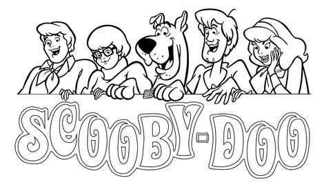 Scooby Doo Tattoo, Scooby Doo Coloring Pages, Scooby Doo Birthday Party, Scooby Doo Images, School Coloring Pages, Cartoon Coloring Pages, Coloring Book Art, Mini Canvas Art, Disney Films