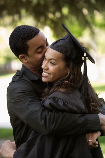 Man hugging college graduate girlfriend Graduation Pictures With Girlfriend, Boyfriend And Girlfriend Graduation Pics, Graduation Pictures With Boyfriend, Couple Graduation Pictures, High School Graduation Pictures, Grad Picture Ideas, Graduation Pic Ideas, Cap And Gown Pictures, College Graduation Photoshoot