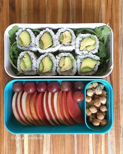 Meatless Lunch, Vegan Bento, Avocado Rolls, Healthy Lunch Ideas, Lunch Snacks, Healthy Meal Prep, Lunch Ideas, Bento Box, Healthy Lunch