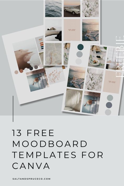 13 Free Canva Mood Board Templates - saltandspruceco.com Mood Board Template Free, Interior Design Mood Board Template, Canva Mood Board Template, Mood Board Layout Templates, Design Mood Board Layout, Interior Design Mood Board Layout, Mood Board Template Layout, Board Layout Design, Mood Board Design Layout