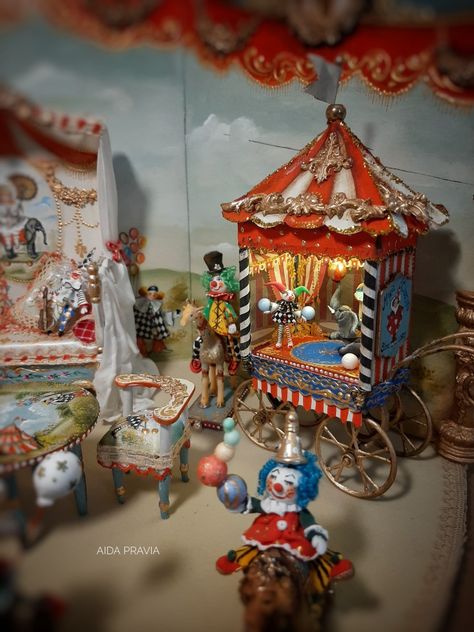 Haunted Carnival, Goth Doll, Circus Crafts, Assemblage Art Dolls, Circus Decorations, Dark Circus, Alice In Wonderland Book, Toy Theatre, Whimsical Furniture