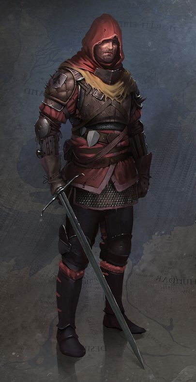 Knight Fantasy Art Male, Dnd Mercenary, Rogue Paladin, Fantasy Mercenary, Fantasy Soldier, Mroczny Elf, Fantasy Fighter, Fantasy Adventurer, Warhammer Fantasy Roleplay