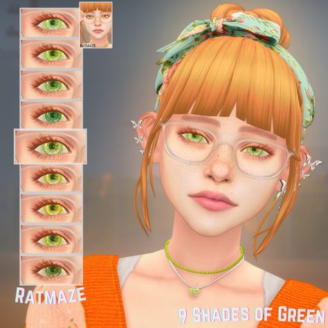 Shades Of Green Eyes, Green Eyes Character, Sims 4 Add Ons, Sims Characters, Cc Sims4, Cc Folder, Sims 4 Cc Skin, Sims 4 Cc Folder, Green Makeup