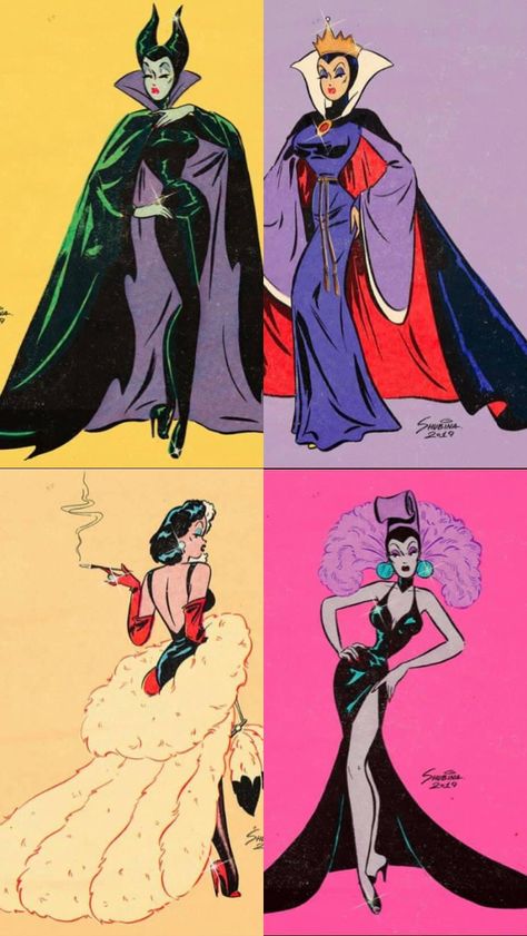 Disney Villains Women, Villain Women Costumes, Disney Villains Outfits, Incredibles Villain, Villain Outfits Design, Emo Disney Characters, Female Disney Villains, Cartoon Inspired Outfits, Disney Villians Costume