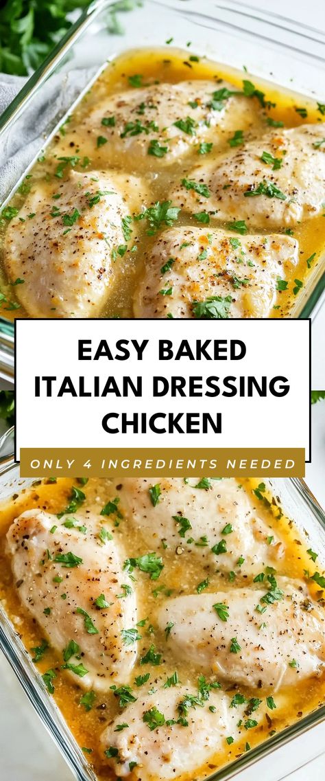 Image for Easy Baked Italian Dressing Chicken Recipe Using Italian Dressing, Chicken Baked In Italian Dressing, Italian Dressing Packet Chicken, Chicken Pasta With Italian Dressing, Italian Marinated Chicken Recipes, Baked Italian Chicken Recipes, Zesty Italian Chicken Baked, Italian Chicken Oven, Italian Chicken Tenderloins