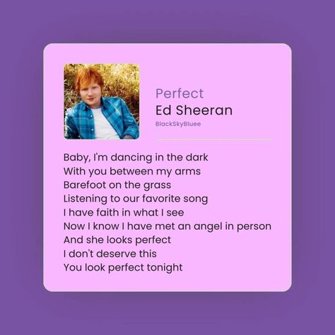 You Look Perfect Tonight ✨ || Perfect >:Ed Sheeran . . . . . . . . #blackskybluee #perfect #edsheeran #edsheeranperfect #edsheeranperfectlyrics #englishsonglyrics #englishlyrics #englishsongslyrics #englishsongs Dancing In The Dark, Have Faith, Ed Sheeran, Song Lyrics, The Darkest, Songs, Quick Saves