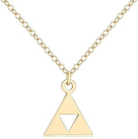 Amazon.com: SENFAI The Legend of Zelda Pendant Stainless Steel Necklaces Triangle Earrings (Gold Necklace): Clothing, Shoes & Jewelry Earrings Triangle, New Year's Day, Steel Earrings, Triangle Earrings, The Legend Of Zelda, Stainless Steel Earrings, Girls Jewelry, Stainless Steel Necklace, Selling Jewelry