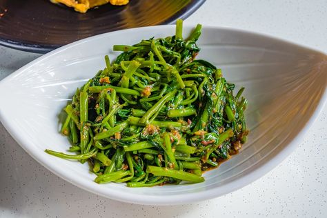 Water Spinach, Dried Shrimp, Vegetable Dish, Hot Peppers, Chili Paste, Shallots, Stuffed Hot Peppers, Vegetable Dishes, Stir Fry