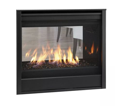 Customizable see-through gas fireplace Glowing Embers, Natural Gas Fireplace, Direct Vent Fireplace, Direct Vent Gas Fireplace, Gas Fireplaces, Ceramic Fiber, Cobalt Glass, Gas Logs, Home Technology