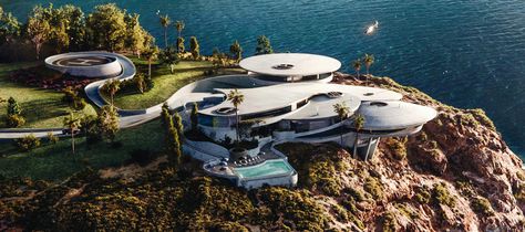 Here's What 10 Famous Movie Mansions Would Cost In Real Life Architecture Vibes, Tony Stark House, Malibu Mansion, Futuristic House, Mansion Exterior, Modern Mansion, Luxury Homes Dream Houses, Futurism, Dream House Exterior