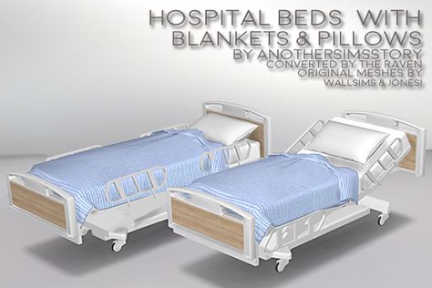 sims 4 cc // custom content clutter decor furniture // Hospital Bed, Blankets, and Pillows Sims 4 Conversions, Ts4 Hospital, Clutter Decor, Sims 4 Beds, Lotes The Sims 4, Sims Medieval, Sims Baby, Cc Folder, Sims 4 Cc Kids Clothing