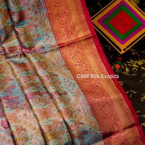 Kalamkari Kanchipattu Sarees, Kanchipattu Sarees Latest, Kanchipattu Sarees, Desi Clothing, Saree Kanchipuram, Saree Blouse Neck Designs, Silk Saree Kanchipuram, Antique Gold Jewelry Indian, Antique Bridal Jewelry