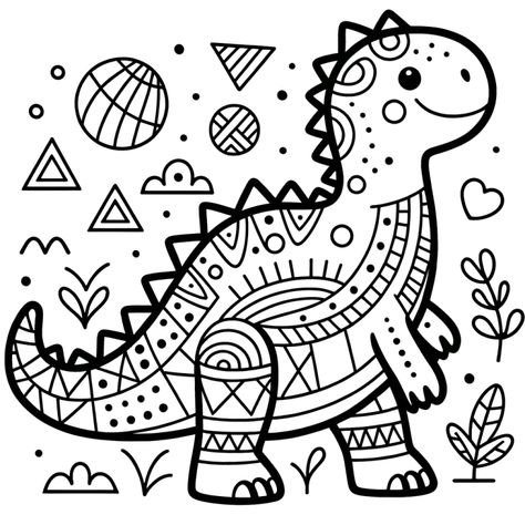 DINOS GEOMÉTRICOS PARA COLOREAR – Imagenes Educativas Lily, Feelings, Crochet