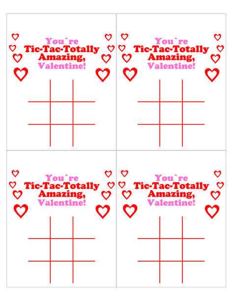 Tic Tac Valentine, Preschool Valentines Activities, Tic Tac Toe Valentine, Valentines Toppers, Printable Valentines Day Cards, Valentine Gifts For Kids, Valentine Day Boxes, Printable Valentines Cards, Printable Valentines