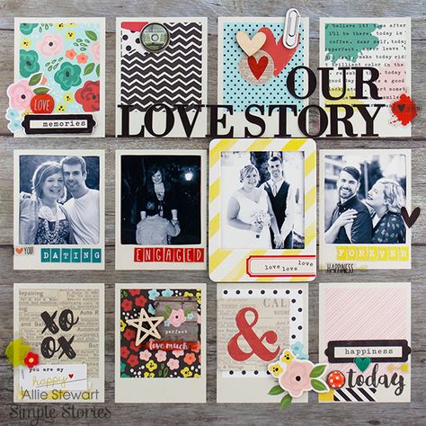 Our+Love+Story - Scrapbook.com Love Story Scrapbook Ideas, Story Scrapbook Ideas, Love Story Scrapbook, Scrapbook Layout Ideas, Couple Scrapbook, Pocket Page Scrapbooking, Custom Scrapbook, Wedding Scrapbooking Layouts, Pocket Pages