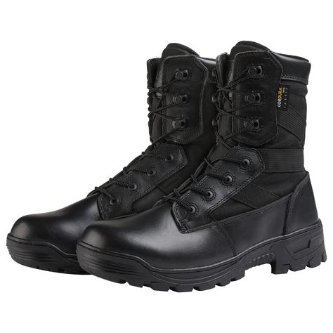 PRICES MAY VARY. Made of full grain leather and 600D nylon for durability and ventilation Weighs only 1.98 lbs for lightweight comfort Features patented lace-up design for customized fit Leather toe cap protects against debris Ideal for daily wear and outdoor activities like hiking and climbing Militar Boots, Army Combat Boots, Military Shoes, Boots Military, Military Motorcycle, Military Tactical, Tactical Boots, Outdoor Shoes, Work Boots