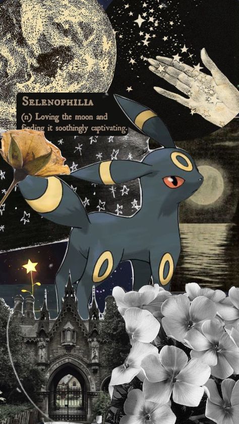 Umbreon Wallpaper Aesthetic, Umbreon Wallpaper Iphone, Umbreon Aesthetic, Sanrio Tokidoki, Pokemon Collage, Umbreon Wallpaper, Pokémon Wallpapers, Shiny Wallpaper, Evee Evolution