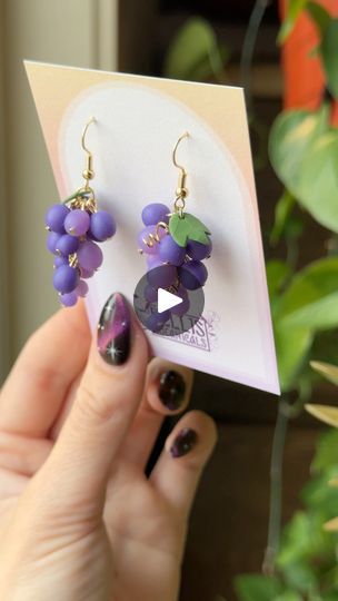 53K views · 2.1K reactions | I don’t love assembling pieces, especially not 30+ pieces for one pair. But my goodness they are cute so I will do it for you. 😂🍇 FRUIT COLLECTION DROPS Tuesday, September 10th at 3pm MST on my website and it’s limited. (Around 20 pairs of each fruit, which is normal, but I feel I should let you all know!)#handmade #polymerclayartist #grape #earrings #fruit #process | Bellis Botanicals | Mae Stephens · Mr Right I Will Do It, Grape Earrings, Mr Right, September 10, Clay Earrings, Grapes, Color Mixing, Do It, Polymer Clay