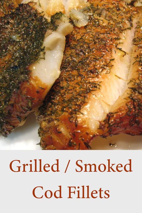 Smoked Cod - smoking on a gas grill or weber is easy, quick & fun. #grilledfish #smoker #summergrilling #cod #smokedfish #cookingfortwo Cod Fillet Recipes, Smoked Cod, Fillet Recipes, Smoker Recipes Electric, Grilled Cod, Cod Fillets, Smoked Cooking, Cod Recipes, Smoked Fish