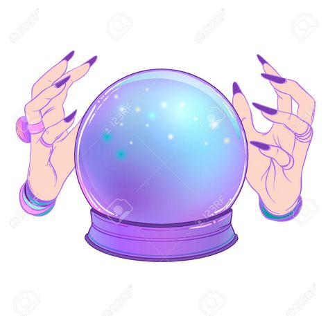 Crystal Ball Tattoo, Female Alien, Cute Vector Illustration, Alien Hand, Twitch Streaming Setup, Ball Drawing, Cute Vector, Nail Logo, Gothic Design