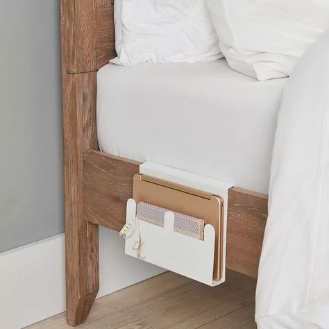 Best Dorm Essentials From Pottery Barn | POPSUGAR Home | Metal Bedside Hook Caddy Comand Center, Dorm Closet Organization, Dorm Closet, Dorm Decoration, Closet Shoe Storage, Dorm Storage, Hanging Closet, Small Space Storage, Bedside Storage