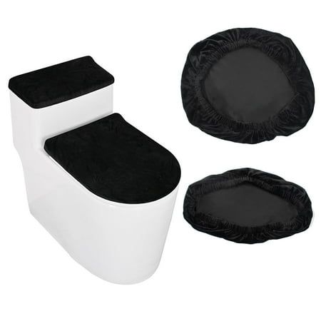 Product Description Description: Our package includes 1 toilet lid covers and 1 toilet tank lid cover, ensuring you have everything you need for your bathroom. The black color scheme adds a touch of elegance while being resistant to dust. Enhance the look of your bathroom while keeping it hygienic with our toilet seat cover set. The sleek black color complements any bathroom aesthetic, making it an ideal choice for both home bathrooms and commercial settings. Features:. -Item Name: Toilet Lid Co