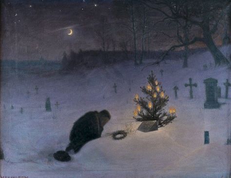 Otto Hesselbom Classical Art, Christmas Paintings, Pics Art, Pretty Art, Christmas Art, Christmas Eve, The Snow, Dark Art, Dark Fantasy