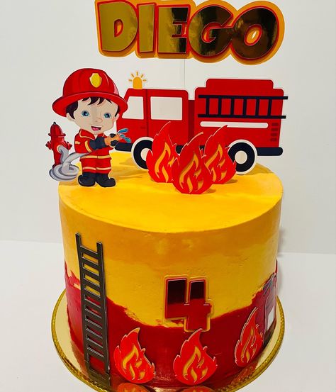 @decoraciontitis Fireman Cake Topper Printable, Fireman Cake Topper, Fireman Cake, Cake Topper Printable, Birthday Cake Topper Printable, Birthday Cake Toppers, Cake Topper, Butter Cream, Cake Toppers