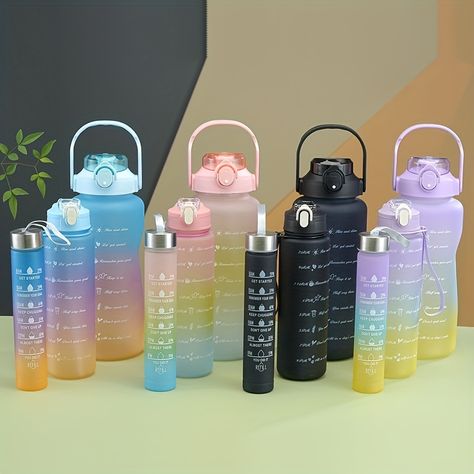 Motivational Bottle, Trendy Water Bottles, Drinking Water Bottle, Frosted Cup, Travel Water Bottle, Portable Water Bottle, Motivational Water Bottle, Cute Water Bottles, Water Bottle Accessories