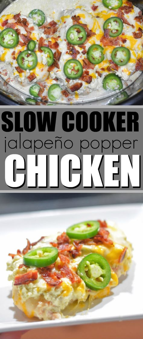 Jalapeno Chicken Recipes, Chicken Cooker, Popper Chicken, Delicious Family Dinners, Jalapeno Popper Chicken, Easy Crockpot Chicken, Stew Chicken Recipe, Keto Crockpot Recipes, Chicken Crockpot