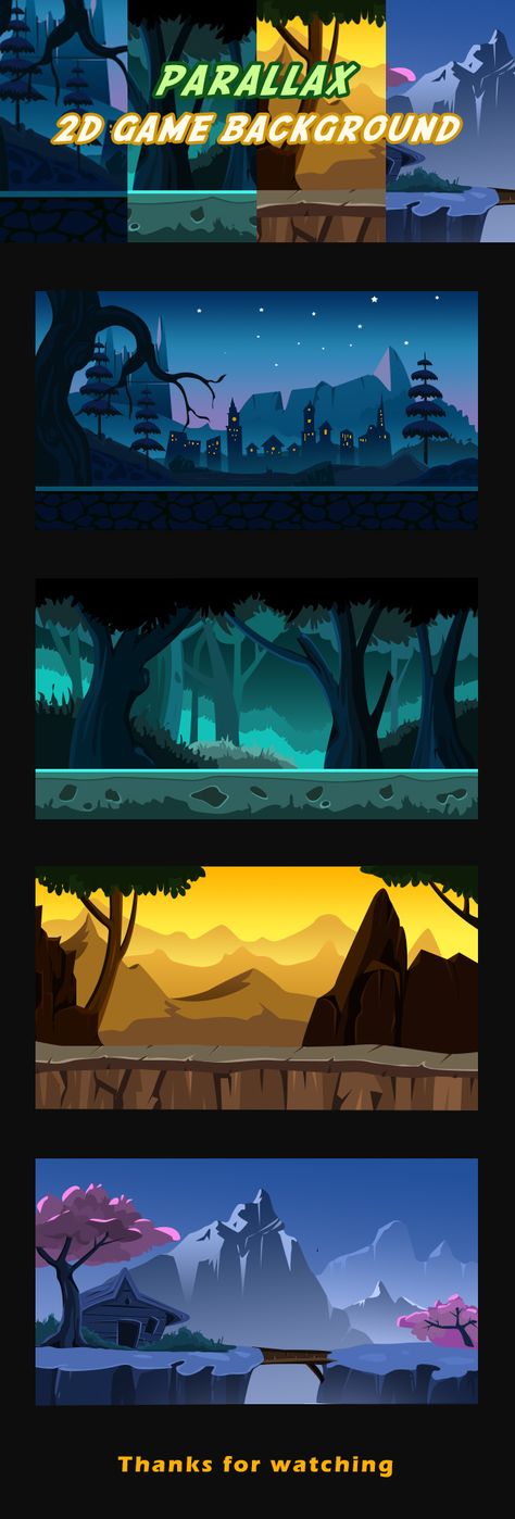 2d Game Inspiration, 2d Game Environment Concept Art, Platformer Game Background, Platform Game Background, Parallax Background Game, 2d Platformer Background, Simple 2d Game Art, 2d Game Art Background, 2d Game Art Environment