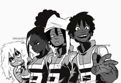 4town Icons, Black Haikyuu Oc, Black Mha Characters, Black Chibi, Character Redesign, Blasian Anime, Blasian Edits, Blk Edits, Black Anime Edits