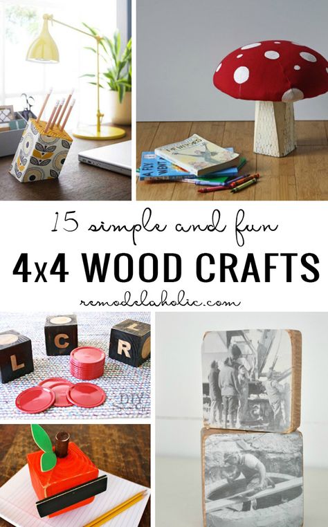 15 Simple And Fun 4x4 Wood Crafts | Let your creative juices flow with these easy projects made from 4x4 scraps. From decor and gifts to yard games for summer, 4x4 posts are for more than just fences! Small Wooden Squares Crafts, 4x4 Wood Projects Easy Diy, Crafts Using 4x4 Posts, 6x6 Scrap Wood Projects, 4x4 Wood Coasters Diy, Wood Squares Crafts, Projects With 4x4 Posts, Crafts With 4x4 Posts, 4x4 Post Projects