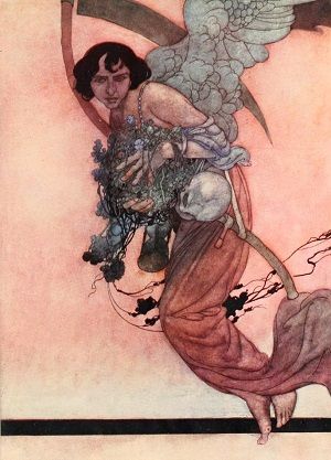 the figure of Time. Illus. Charles Robinson Charles Robinson, 동화 삽화, 판타지 아트, William Shakespeare, Childrens Illustrations, Children's Book Illustration, Old Art, Fantasy Books, Book Illustration