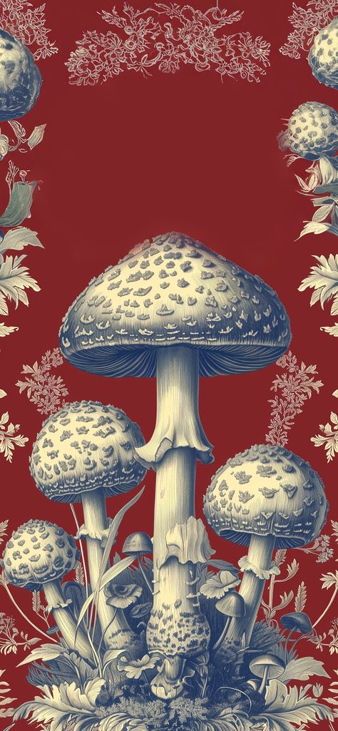 Vintage Mushroom Wallpaper, Mushroom Phone Wallpaper, Mushroom Wallpaper, Vintage Mushroom, Phone Wallpaper, Stuffed Mushrooms, Wallpapers, Quick Saves