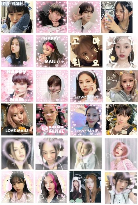 Blackpink Mail Stickers, Love Mail Sticker Kpop, Korean Stickers Kpop, Mailing Design, Kpop Sticker, Mail Template, Printable Wall Collage, Kpop Stickers, Polaroid Template