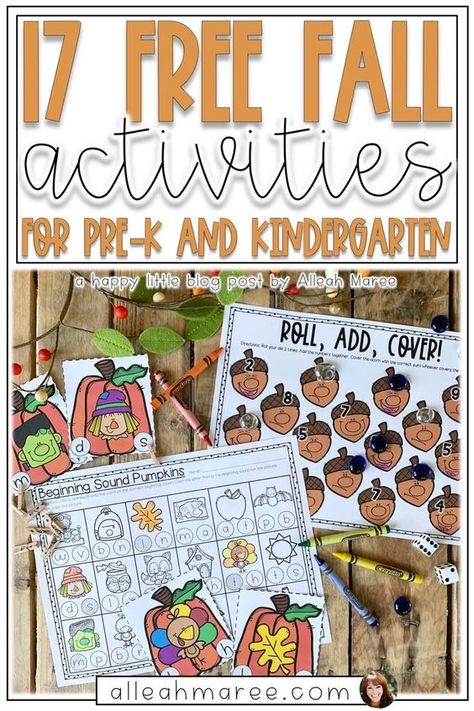 Celebrate the autumn season with these fun activities for pre-K and kindergarten! Learn more about engaging your class in projects like the pumpkin life cycle and fall sight words. #fallactivities #autumnactivities #fallintheclassroom #autumnintheclassroom #teachingtheseasons #autumn #fall #kindergartenactivities Free Fall Activities, Thanksgiving Activities For Kindergarten, Fall Classroom Activities, Thanksgiving Activities Preschool, Fall Centers, Kindergarten Freebies, Fall Classroom, Fall Preschool Activities, Fall Lessons