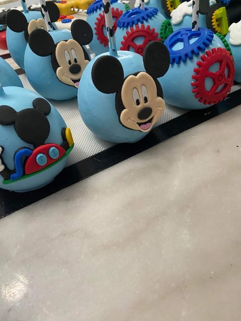 Mickey Mouse Apples, Mickey Mouse Clubhouse Desserts, Mickey Mouse Candy Apples, Mickey Mouse Caramel Apples, Mickey Mouse Candy Apple, Disney Candy Apples, Mickey Chocolate Covered Pretzels, Mickey And Friends Cake Pops, Event Desserts