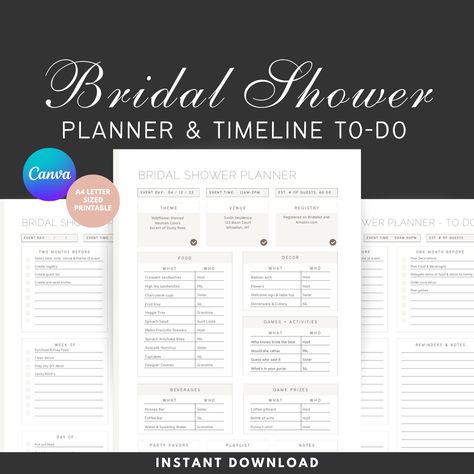 Excited to share the latest addition to my #etsy shop: Bridal Shower Planner Bridal Shower Planner, Organizer Planner, Bridal Registry, Game Prizes, Planner Organiser, Planner Organization, Activity Games, To Do, Planner Template