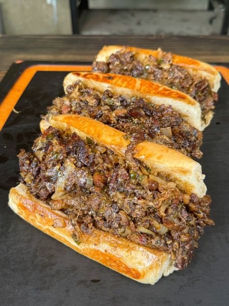 Smoked Brisket Cheesesteak, Brisket Cheesesteak, Easy Brisket Recipe, American Deli, Smoked Beef Brisket Recipes, Grill Nation, Cheesesteak Recipe, Brisket Sandwich, Smoked Beef Brisket