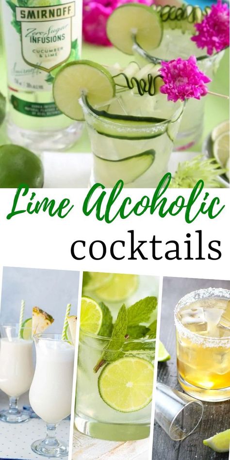 Lime Crush Cocktail, Alcoholic Limeade Drinks, Lime Tequila Drinks, True Lime Drink Recipes, Tequila And Lime Drink, Lime Vodka Drinks Recipes, Lime Rum Cocktail, Vodka And Lime Cocktails, Vodka Limeade Cocktail