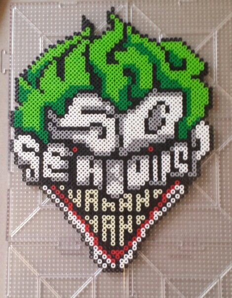 Joker "So Serious?" Perler Bead Sprite Joker Perler Beads, Melty Bead Designs, Modele Pixel Art, Arte Nerd, Perler Creations, Pearl Beads Pattern, Joker Batman, Perler Art, 8bit Art