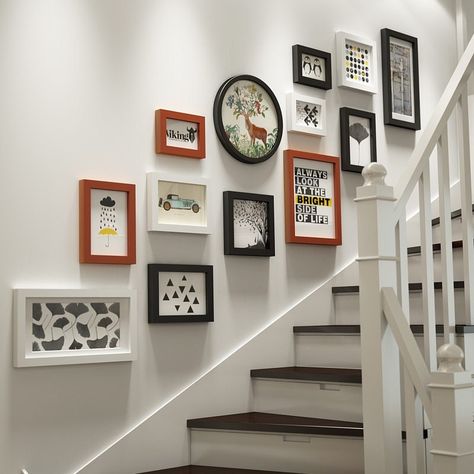 Staircase gallery wall layout