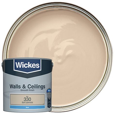 Wickes Soft Cashmere - No.330 Vinyl Matt Emulsion Paint - 2.5L | Wickes.co.uk Cream Paint Colors, Crown Paints, Biscuit Color, Cream Paint, Interior Painting, Diy And Home Improvement, Coffee Colour, Boys Room, Colour Schemes