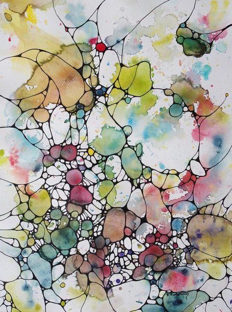 Watercolor Art Abstract, Neurology Art, Waiting For Spring, Soyut Sanat Tabloları, Abstract Watercolor Art, Watercolor Ink, Happy Paintings, Doodle Art Designs, Alcohol Ink Art