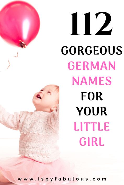 German girl names are strong, fierce, memorable and beautiful, perfect for your independent little love. Check out this curated list of only the best German names for girls. #babynames #girlnames #babyname #pregnancy #nameyourbaby #prepareforbaby German Names And Meanings, German Names Girl, German Girl Names, German Baby Girl Names, Latin Baby Girl Names, Italian Girl Names, German Baby Names, Cool Baby Girl Names